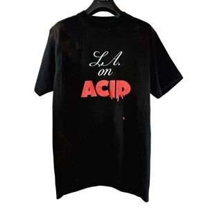 DILLON FRANCIS Official Merch Men's Black T-Shirt w LA on ACID Graphic design S